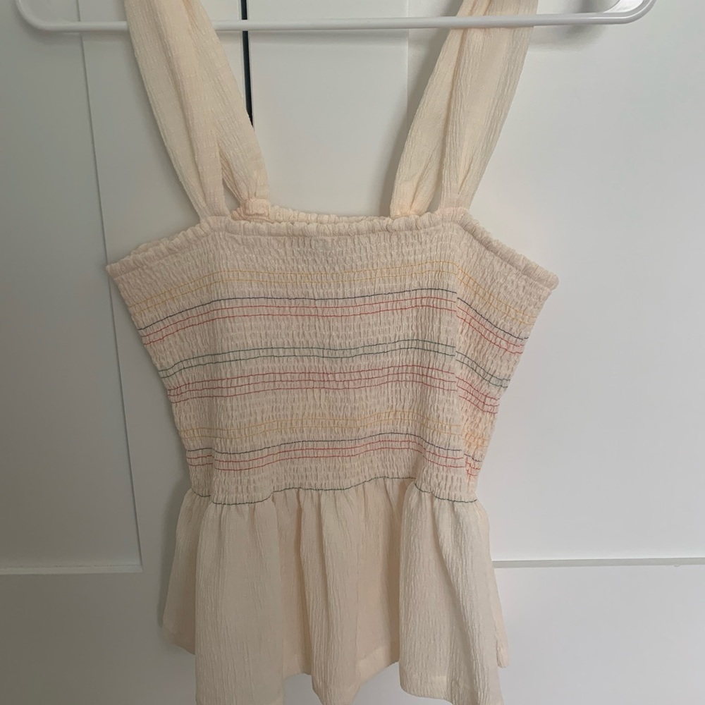 Madewell smocked rainbow tank